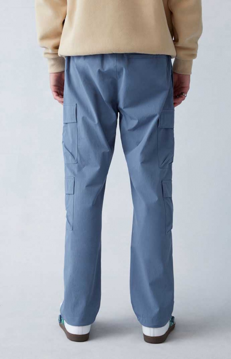 BLUE PacSun Performance Stretch Blue Straight Cargo Pants | YCMEFJQ-05