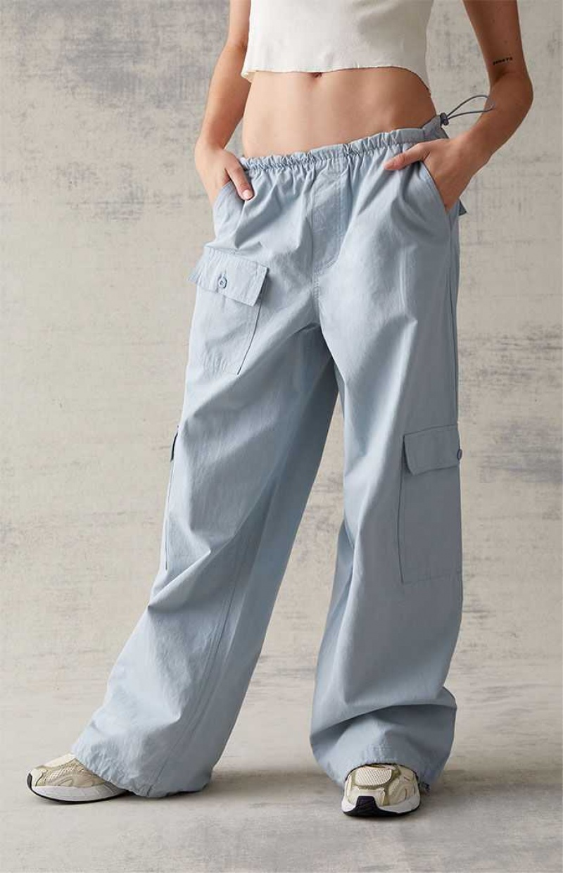 BLUE PacSun Pocket Cargo Bungee Pants | PWZHBTY-54