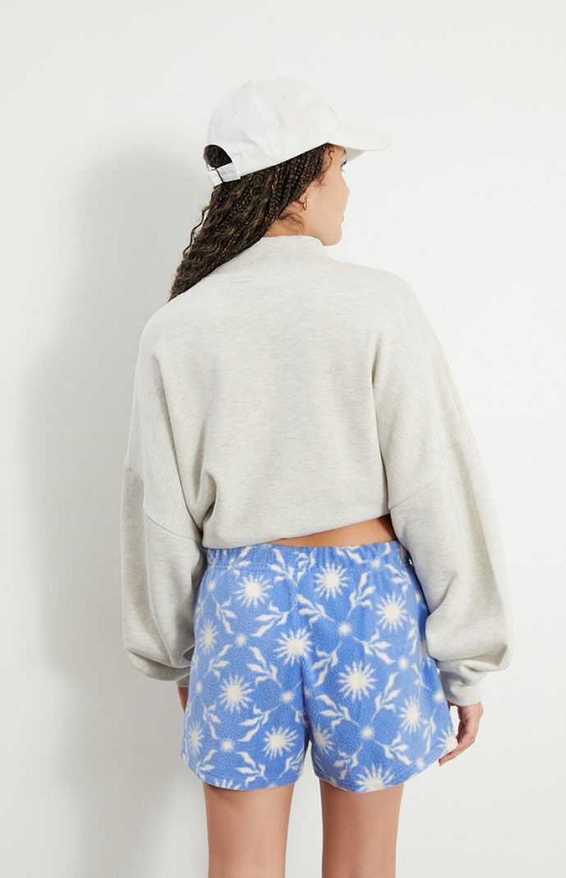 BLUE PacSun Printed Fleece Sweat Shorts | USMIODL-01