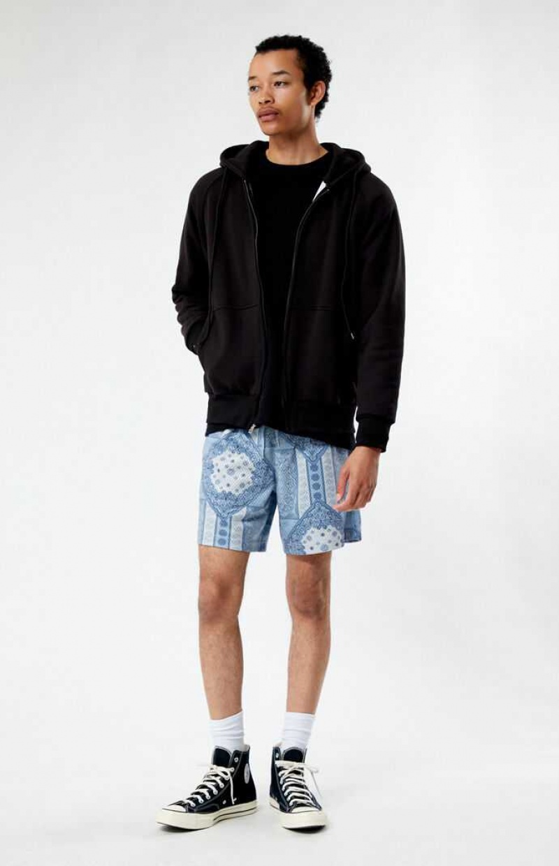 BLUE PacSun Printed Mesh Basketball Shorts | QPVNRDB-91