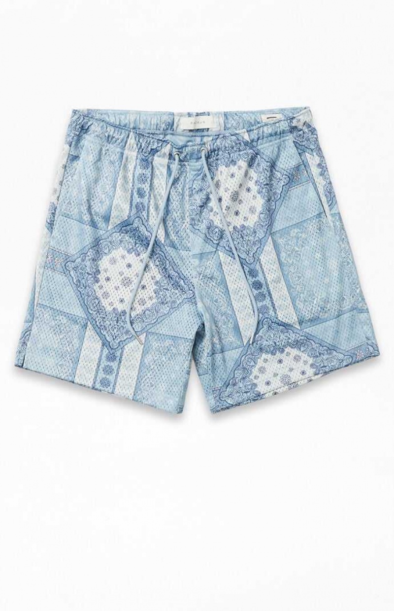 BLUE PacSun Printed Mesh Basketball Shorts | QPVNRDB-91