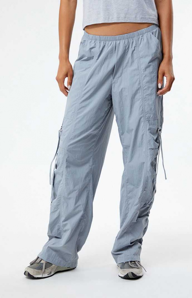 BLUE PacSun Ruched Low Rise Pull-On Pants | GRDCXHJ-10