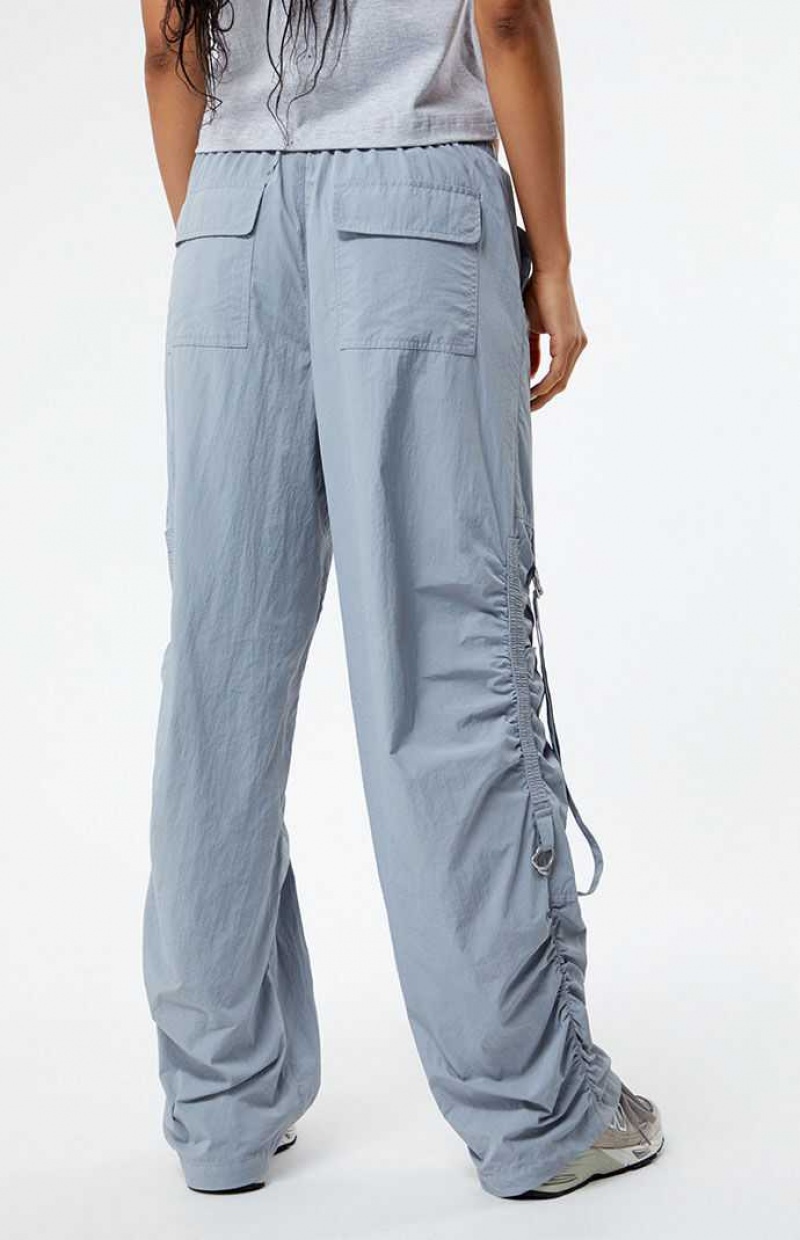 BLUE PacSun Ruched Low Rise Pull-On Pants | GRDCXHJ-10