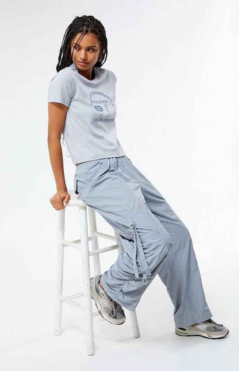 BLUE PacSun Ruched Low Rise Pull-On Pants | GRDCXHJ-10