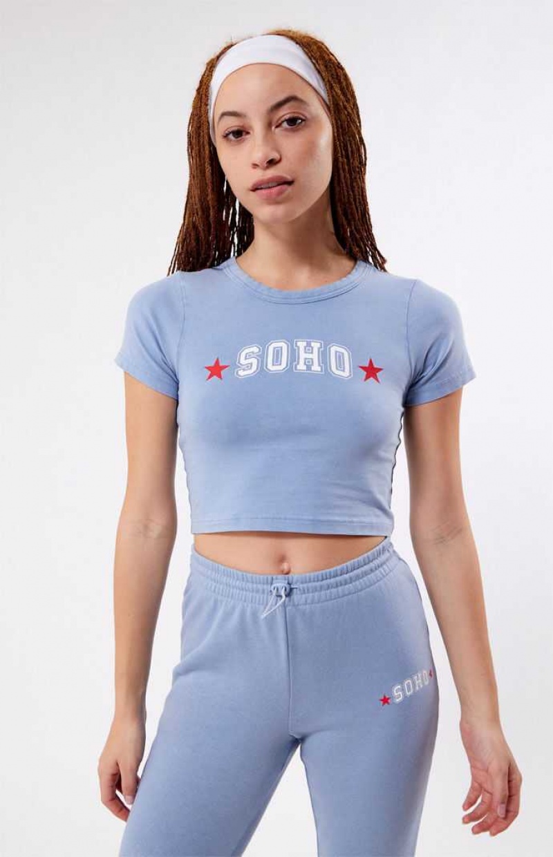 BLUE PacSun Soho Baby T-Shirt | ZFKBYUE-86