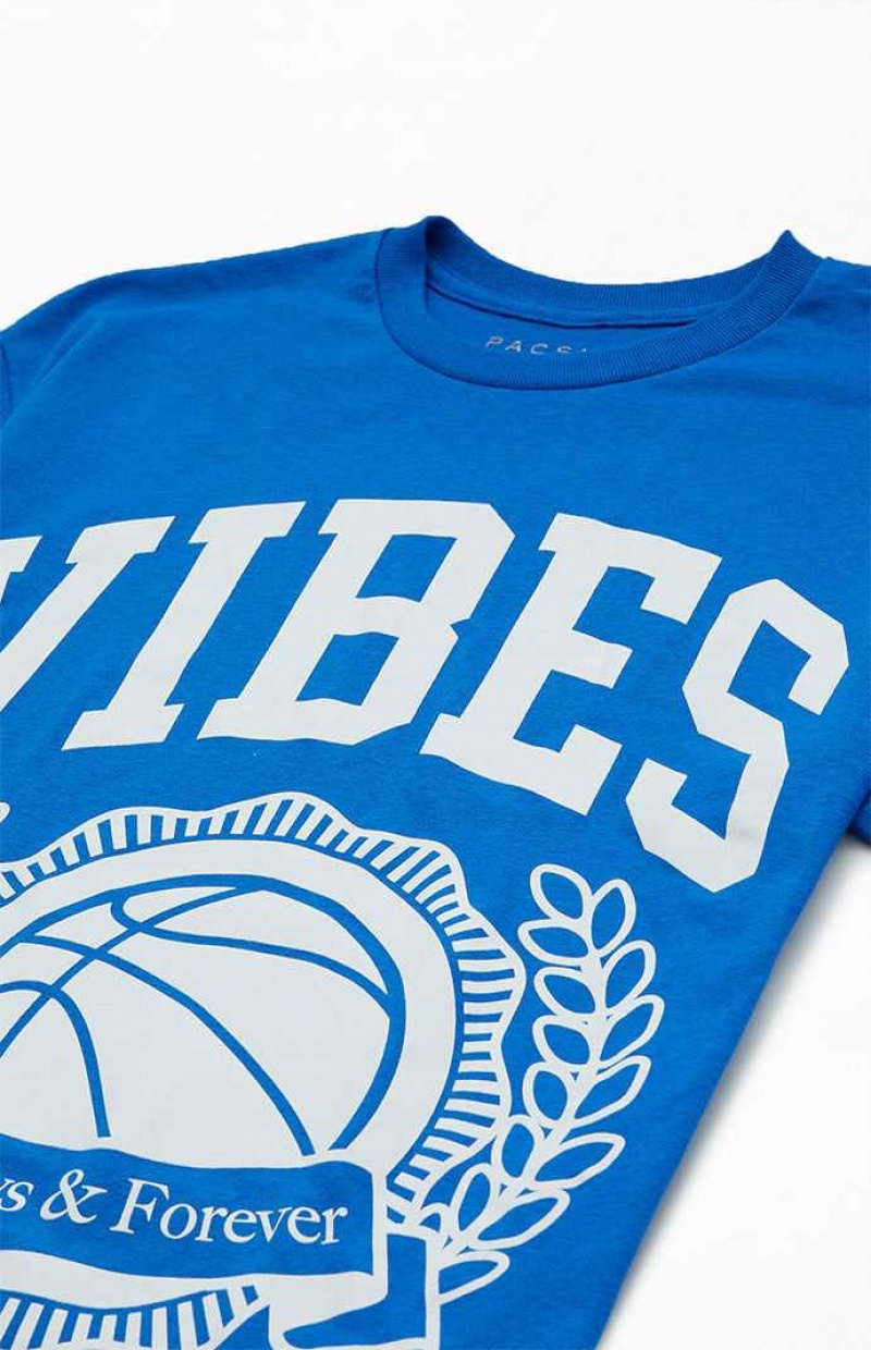 BLUE PacSun Vibes Sports T-Shirt | IWCNUHB-24