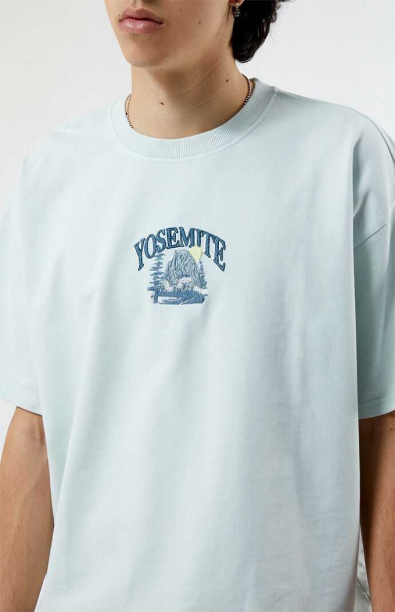 BLUE PacSun Yosemite Oversized Terry T-Shirt | JSOXVPD-70