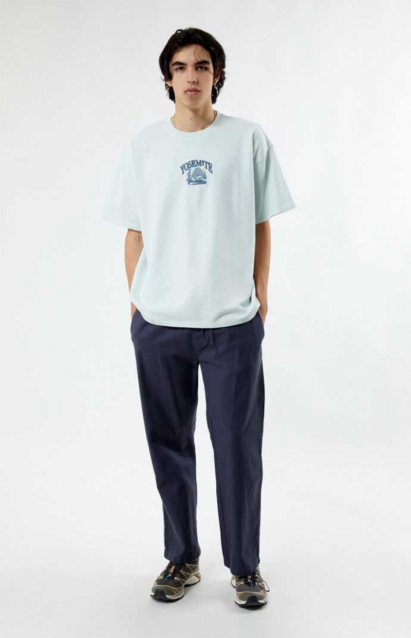 BLUE PacSun Yosemite Oversized Terry T-Shirt | JSOXVPD-70