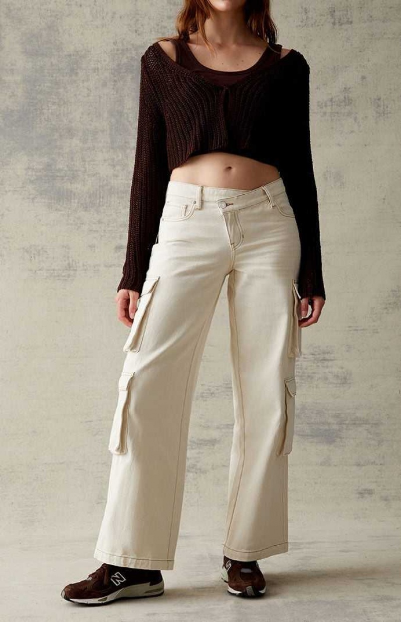 BONE PacSun Bone Asymmetrical \'90s Baggy Cargo Pants | EFWZOMP-98