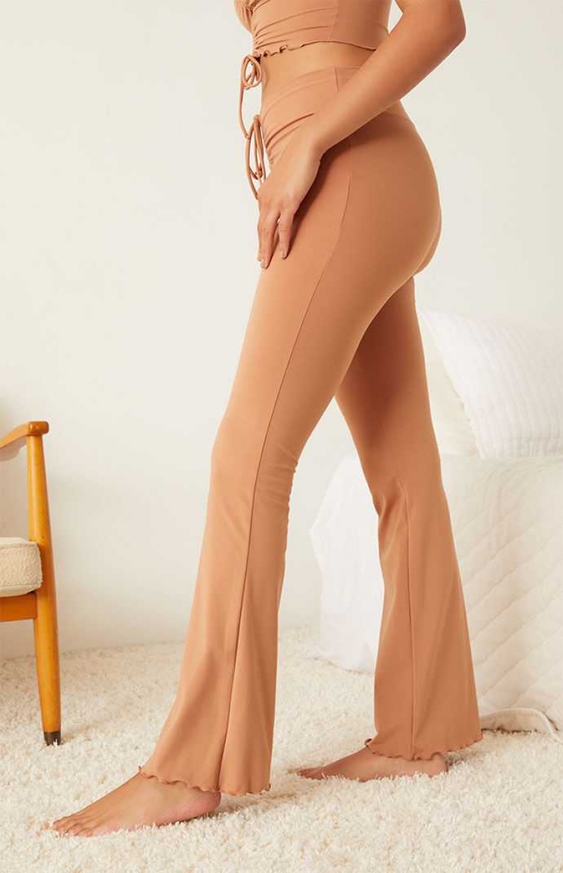 BROWN PacSun Active Cinched Yoga Pants | OXMSWZQ-93