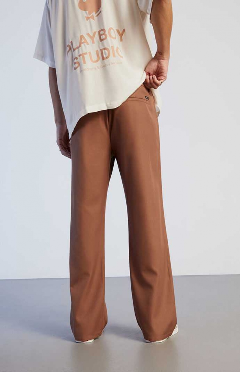 BROWN PacSun Bootcut Trouser Pants | QGOWIEC-53