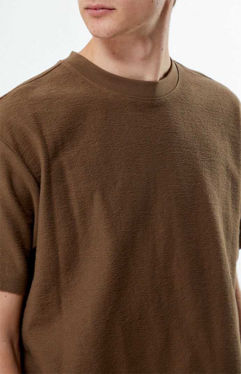 BROWN PacSun Brown Grooves T-Shirt | MHJTWCD-41