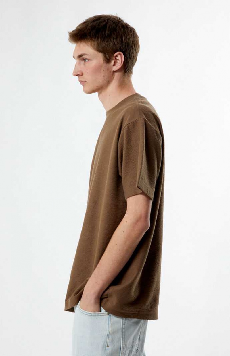 BROWN PacSun Brown Grooves T-Shirt | MHJTWCD-41