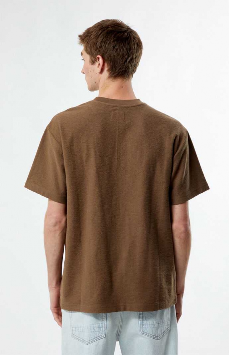 BROWN PacSun Brown Grooves T-Shirt | MHJTWCD-41