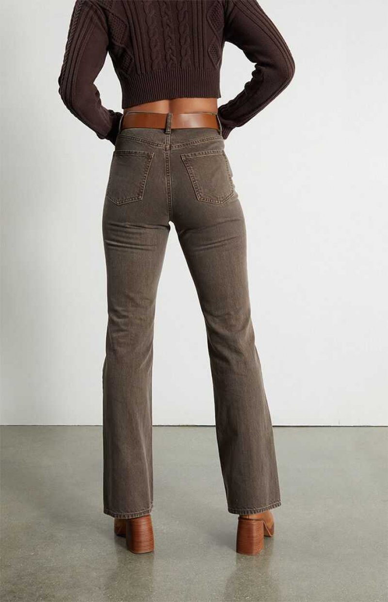 BROWN PacSun Brown High Waisted Bootcut Jeans | QEBKYDJ-96