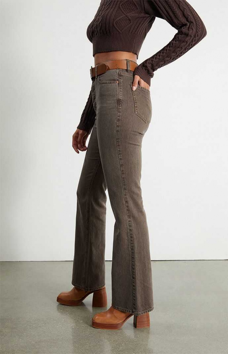 BROWN PacSun Brown High Waisted Bootcut Jeans | QEBKYDJ-96