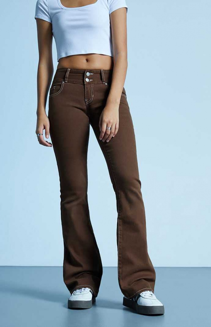 BROWN PacSun Brown Low Rise Bootcut Jeans | KRUDYLP-70