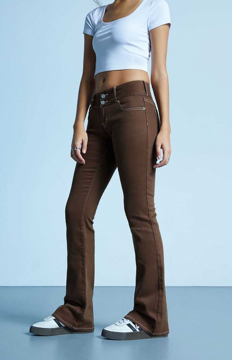 BROWN PacSun Brown Low Rise Bootcut Jeans | KRUDYLP-70