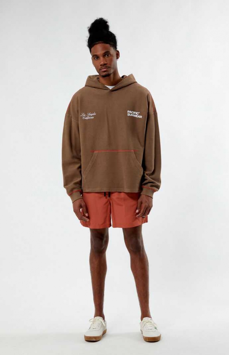 BROWN PacSun Brown Pacific Sunwear Alley Hoodie | MATGKNR-92