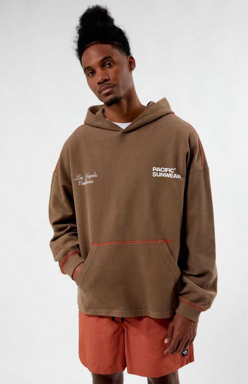 BROWN PacSun Brown Pacific Sunwear Alley Hoodie | MATGKNR-92