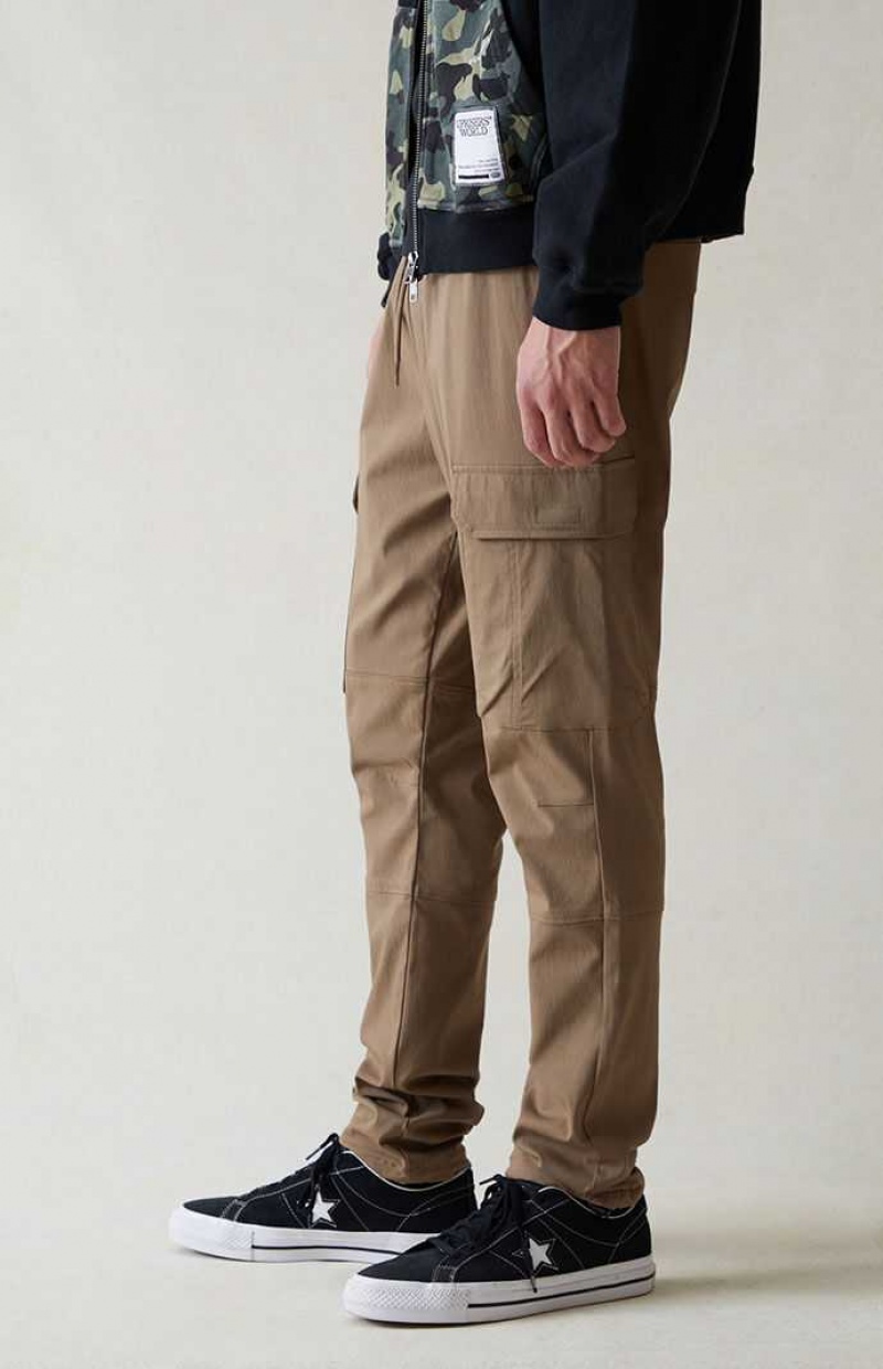 BROWN PacSun Brown Performance Athletic Slim Cargo Pants | QFOVDAK-34