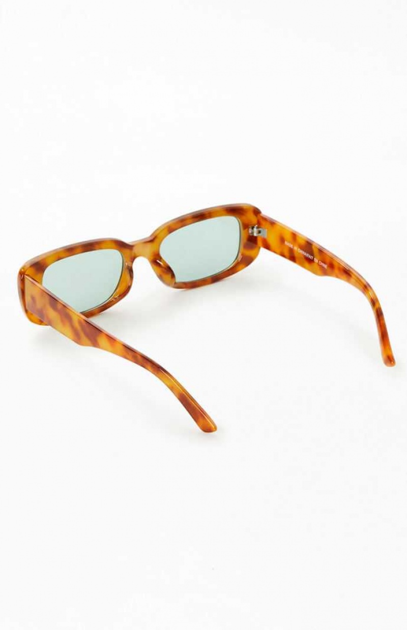 BROWN PacSun Brown Plastic Square Sunglasses | PFXGMIT-49