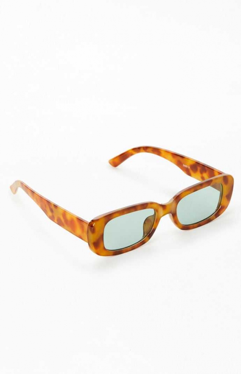 BROWN PacSun Brown Plastic Square Sunglasses | PFXGMIT-49