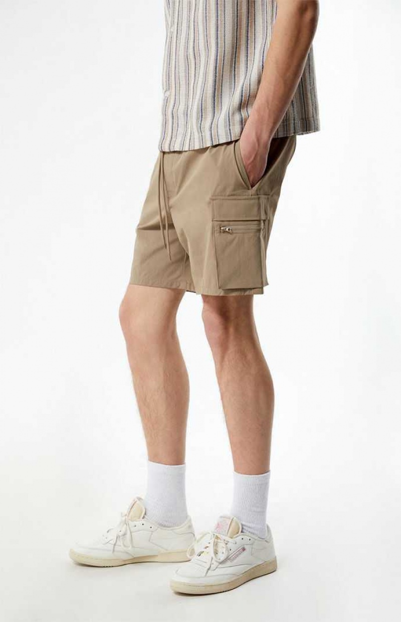 BROWN PacSun Brown Stretch Cargo Shorts | YIBQKAV-05