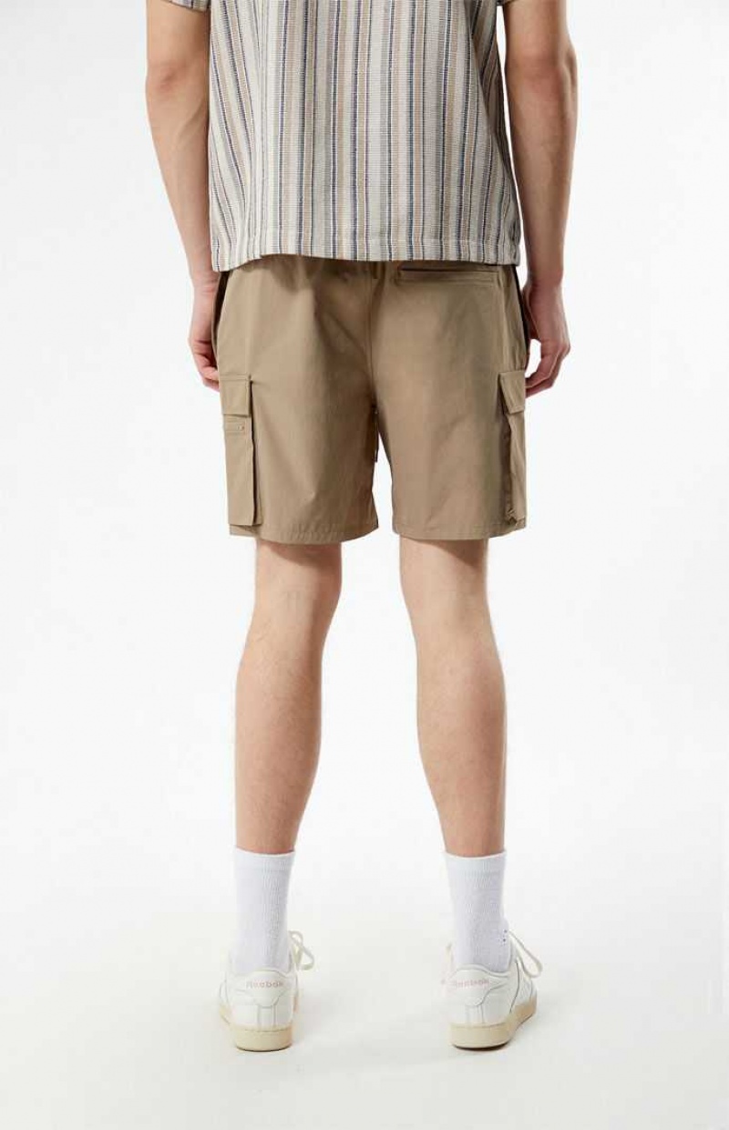 BROWN PacSun Brown Stretch Cargo Shorts | YIBQKAV-05