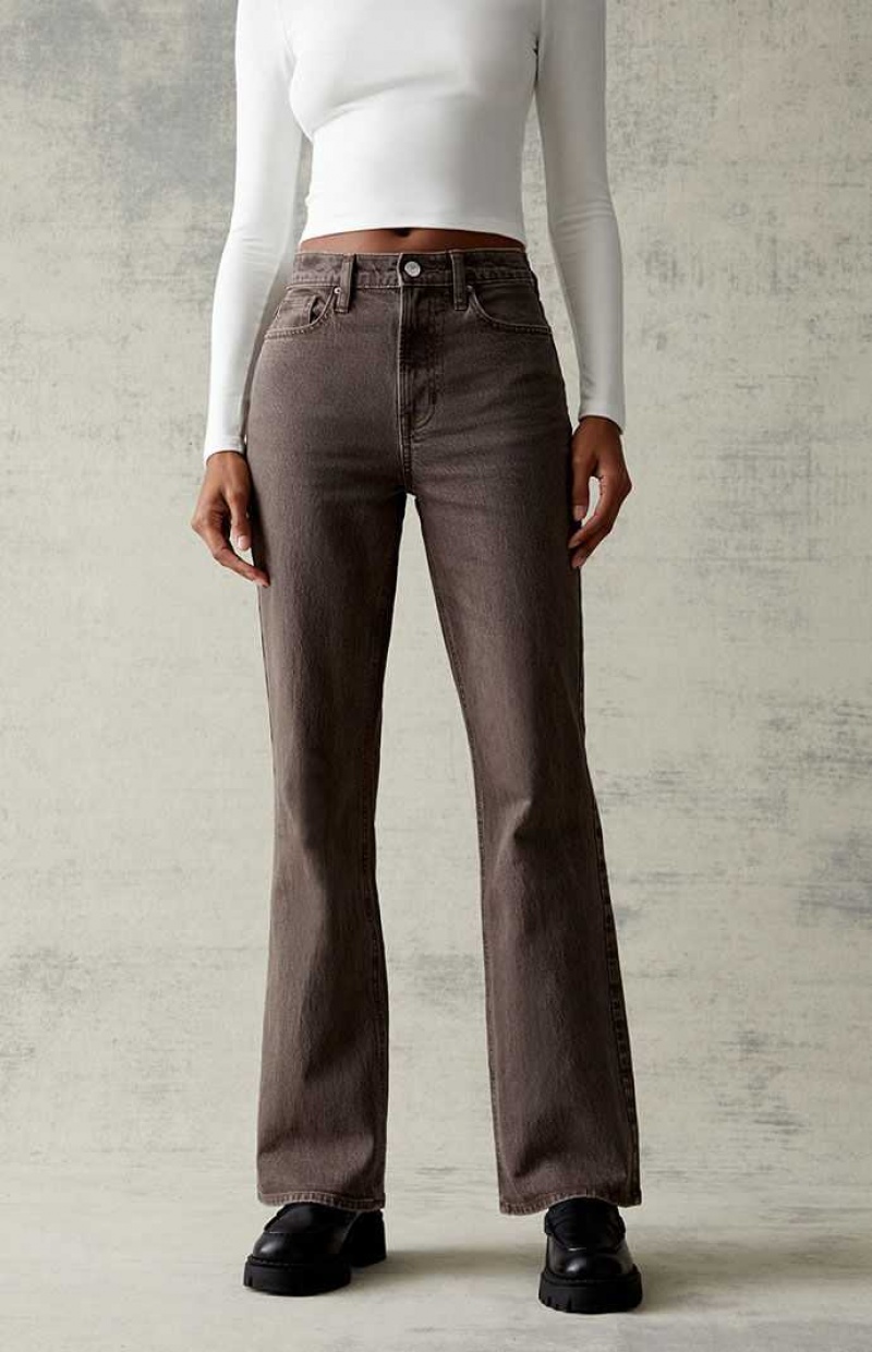 BROWN PacSun Brown Stretch High Waisted Bootcut Jeans | CLTZGJX-84