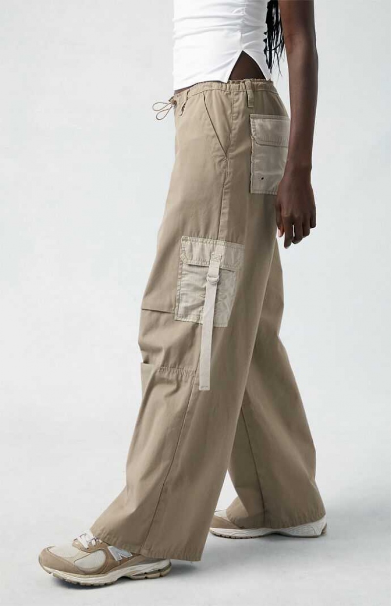 BROWN PacSun Brown Toggle Baggy Cargo Pants | VNDWXCH-35