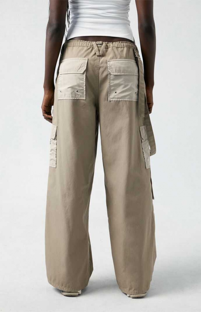 BROWN PacSun Brown Toggle Baggy Cargo Pants | VNDWXCH-35