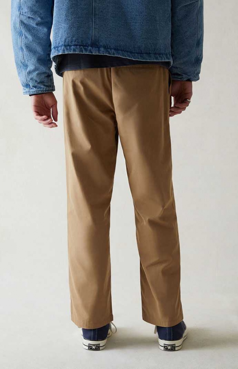 BROWN PacSun Canvas Brown Straight Trousers | LTFDWMV-04