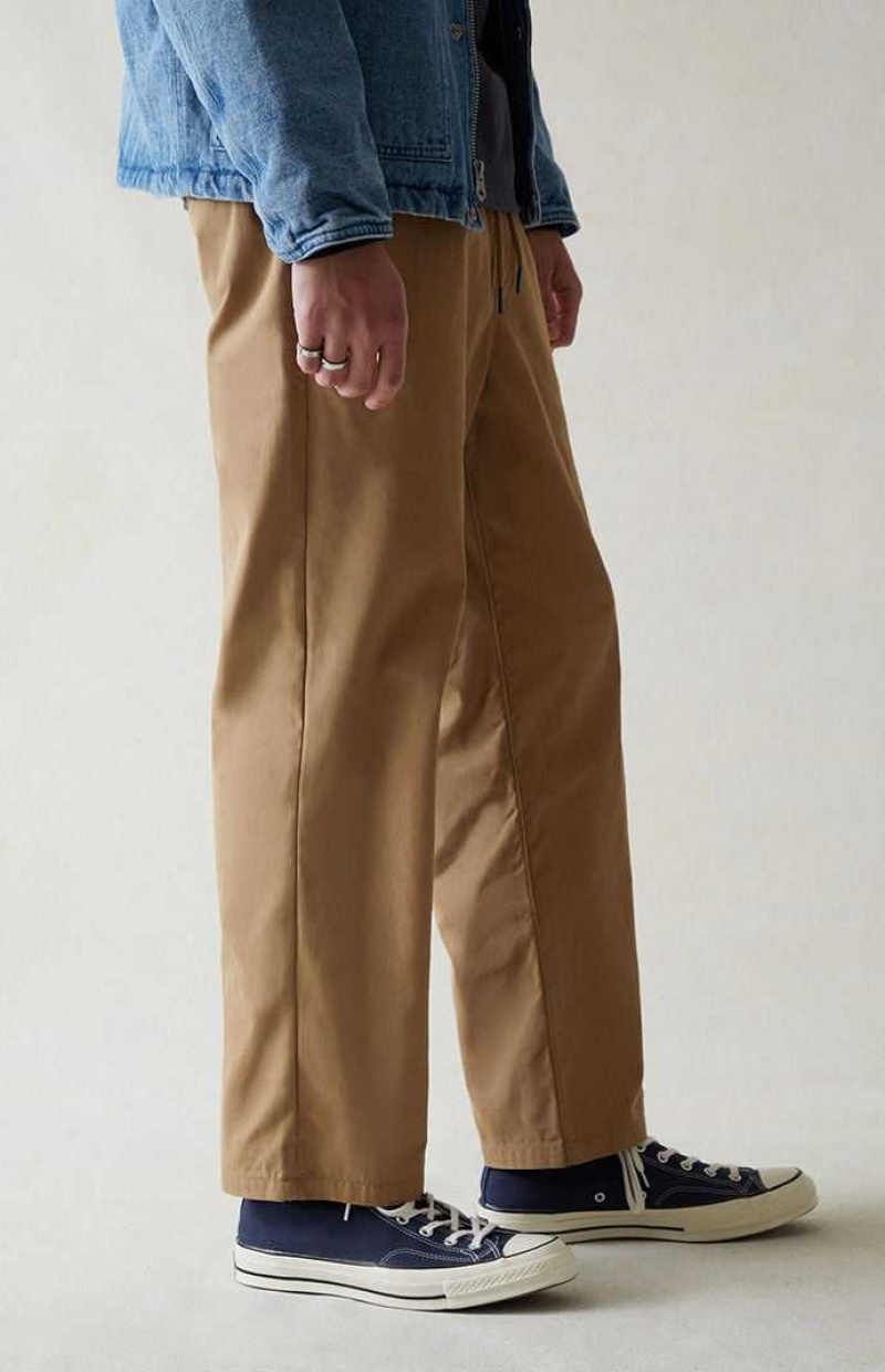 BROWN PacSun Canvas Brown Straight Trousers | LTFDWMV-04