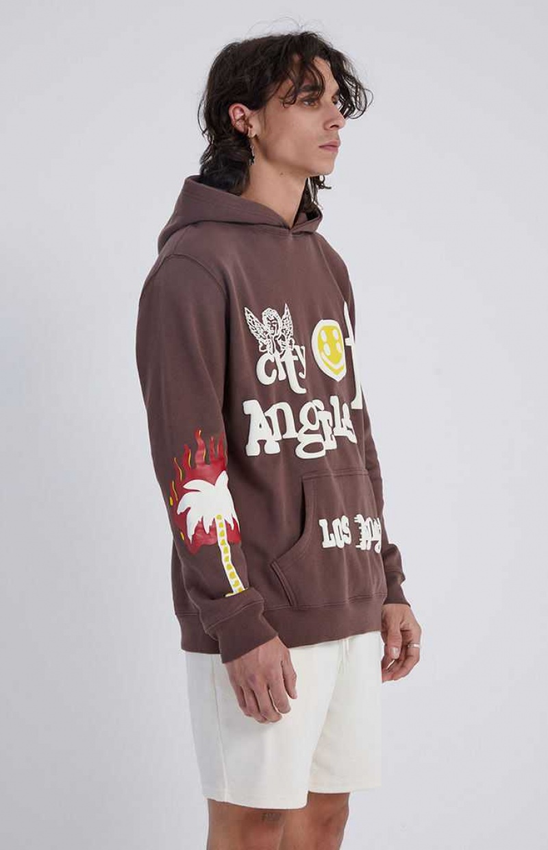 BROWN PacSun City of Angels Hoodie | IJACMEW-10