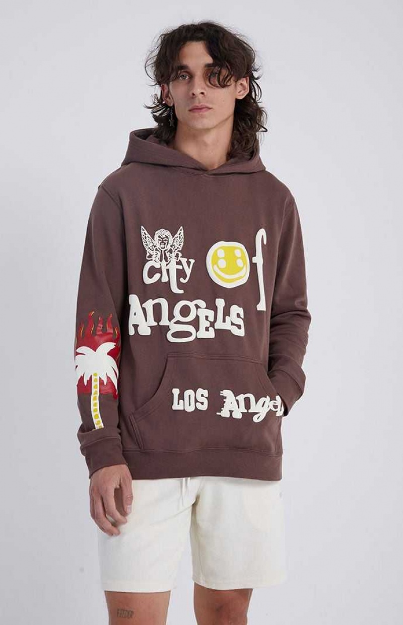 BROWN PacSun City of Angels Hoodie | IJACMEW-10