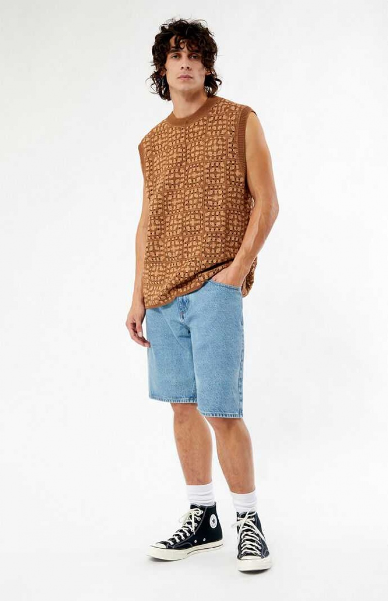 BROWN PacSun Crochet Sweater Vest | KHESORG-75