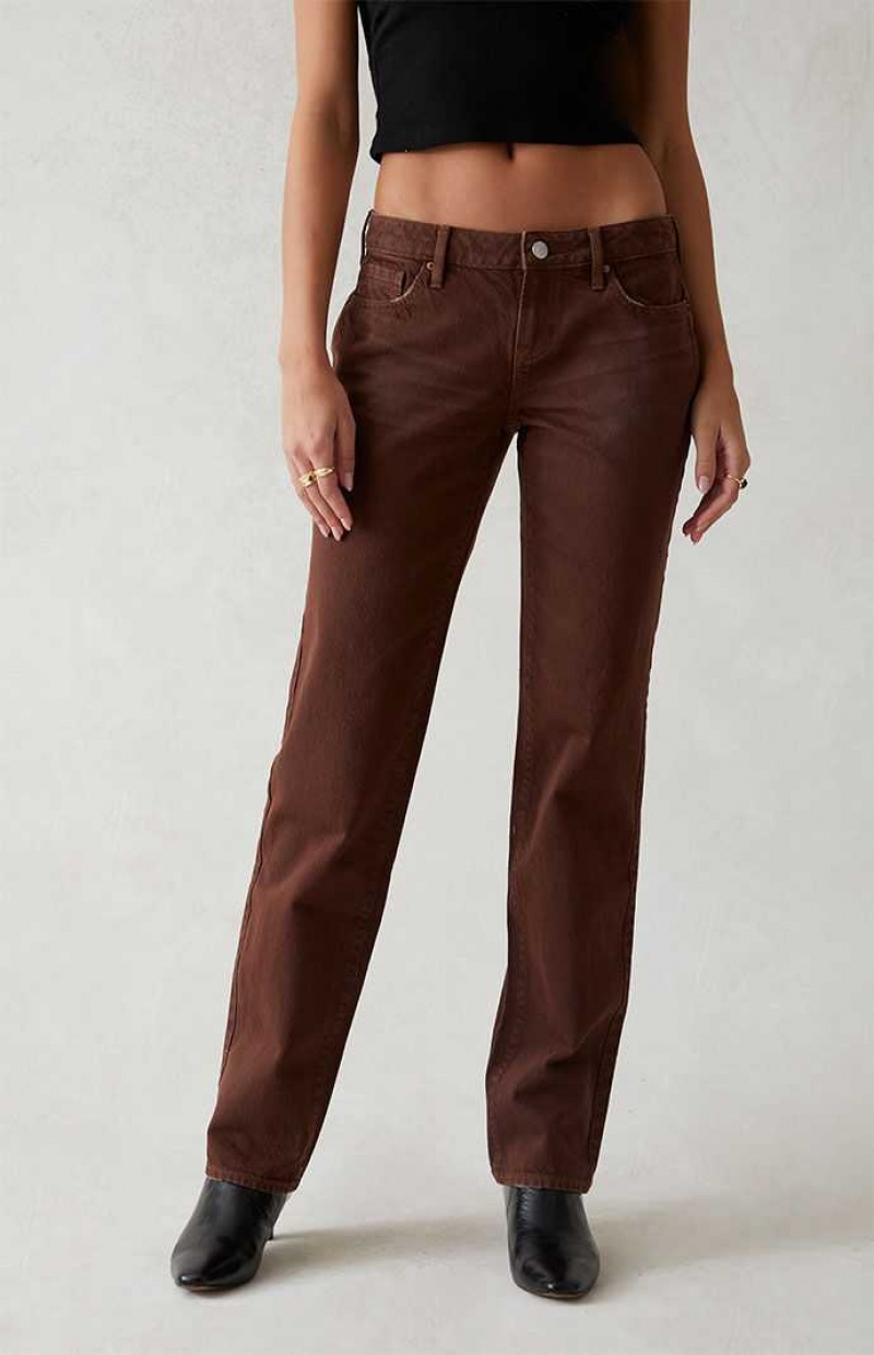 BROWN PacSun Eco Brown Low Rise Straight Leg Jeans | CPJSUVN-39