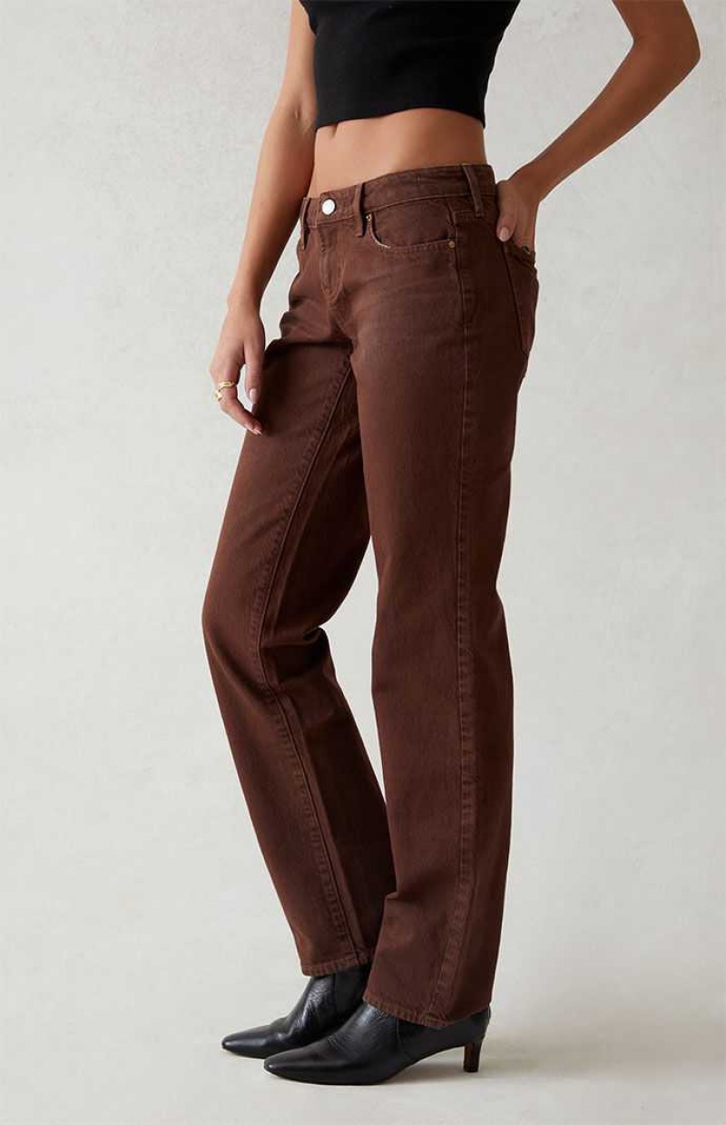 BROWN PacSun Eco Brown Low Rise Straight Leg Jeans | CPJSUVN-39