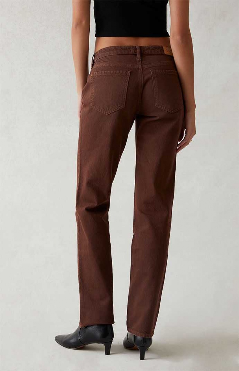 BROWN PacSun Eco Brown Low Rise Straight Leg Jeans | CPJSUVN-39