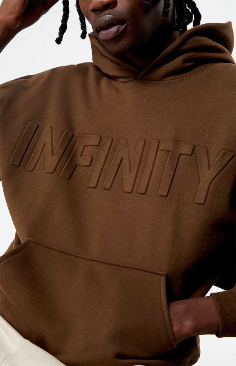 BROWN PacSun Embossed Infinity Hoodie | NPRKJHL-94