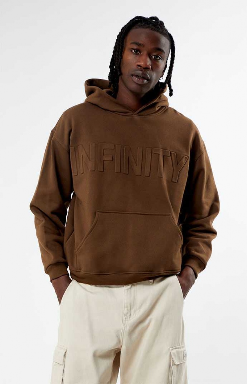 BROWN PacSun Embossed Infinity Hoodie | NPRKJHL-94