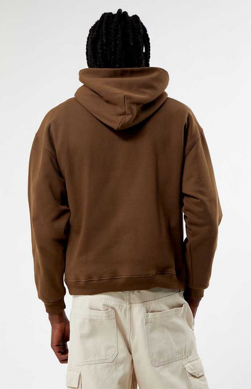 BROWN PacSun Embossed Infinity Hoodie | NPRKJHL-94