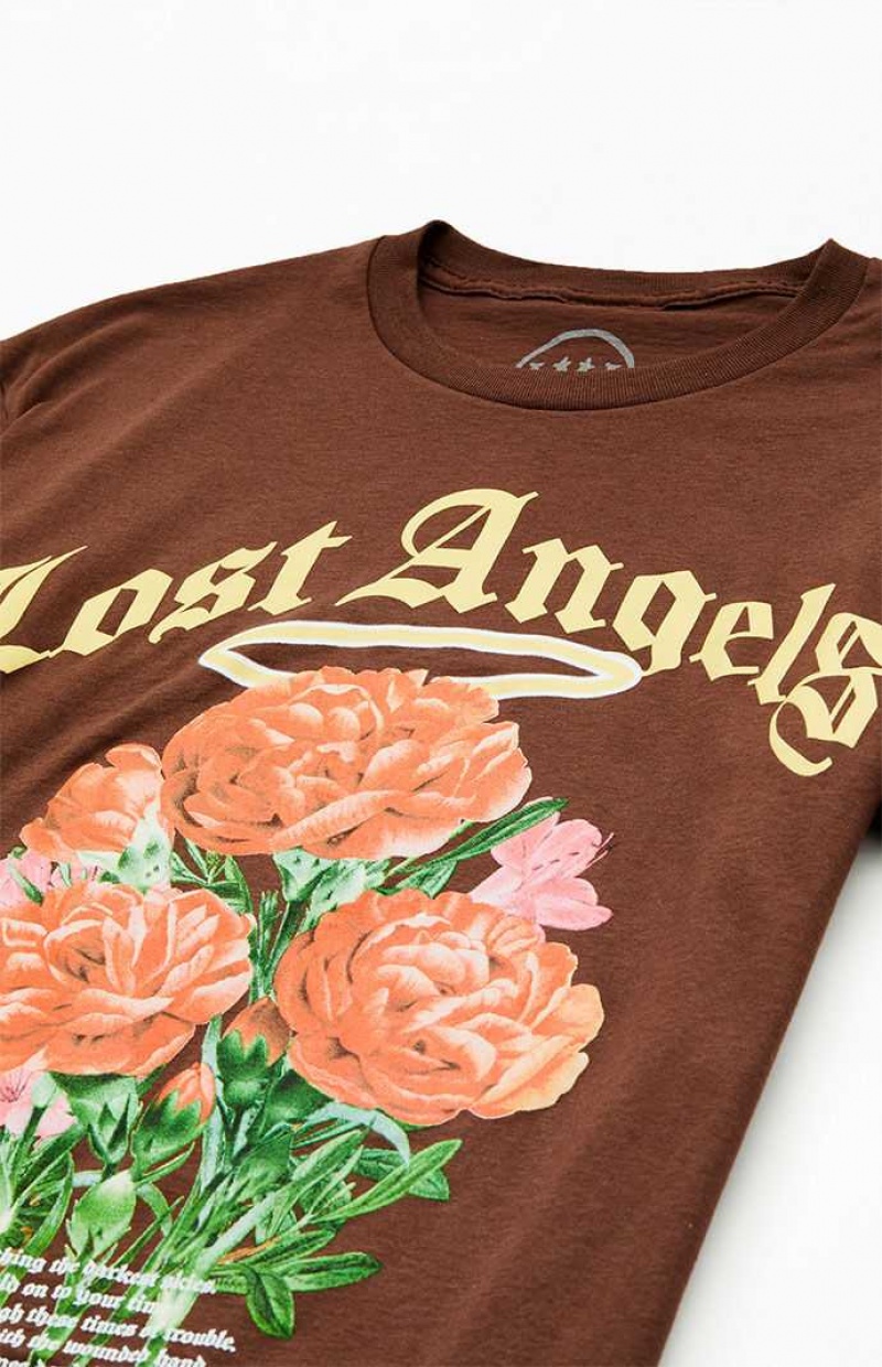 BROWN PacSun Lost Angels T-Shirt | JERLBWD-45