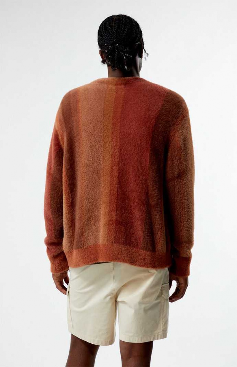 BROWN PacSun Mac Fuzzy Cardigan | APLGSBZ-71