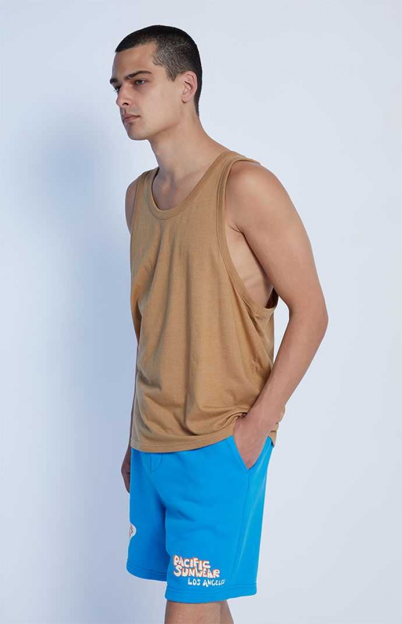 BROWN PacSun PS Basics Eco Brown Sage Tank Top | NXCOUTG-68