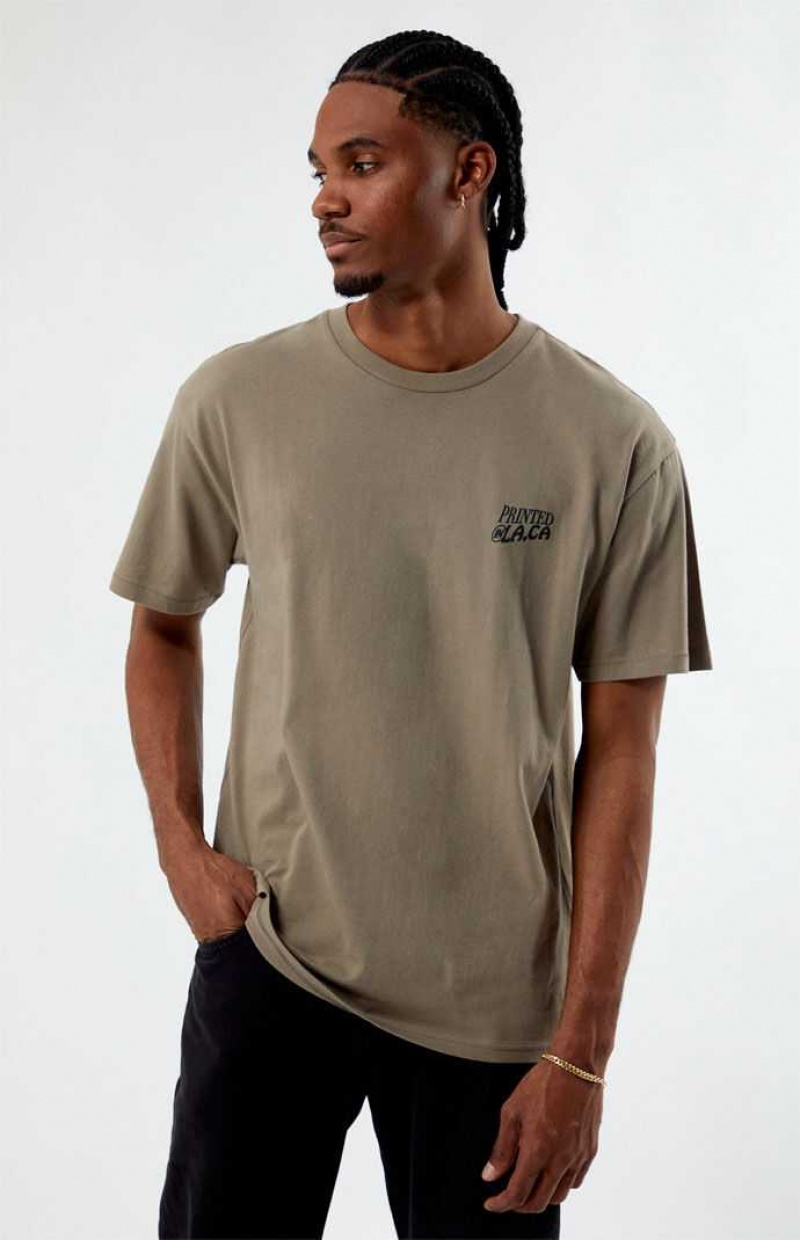 BROWN PacSun Printed In LA T-Shirt | ADQXCPT-91