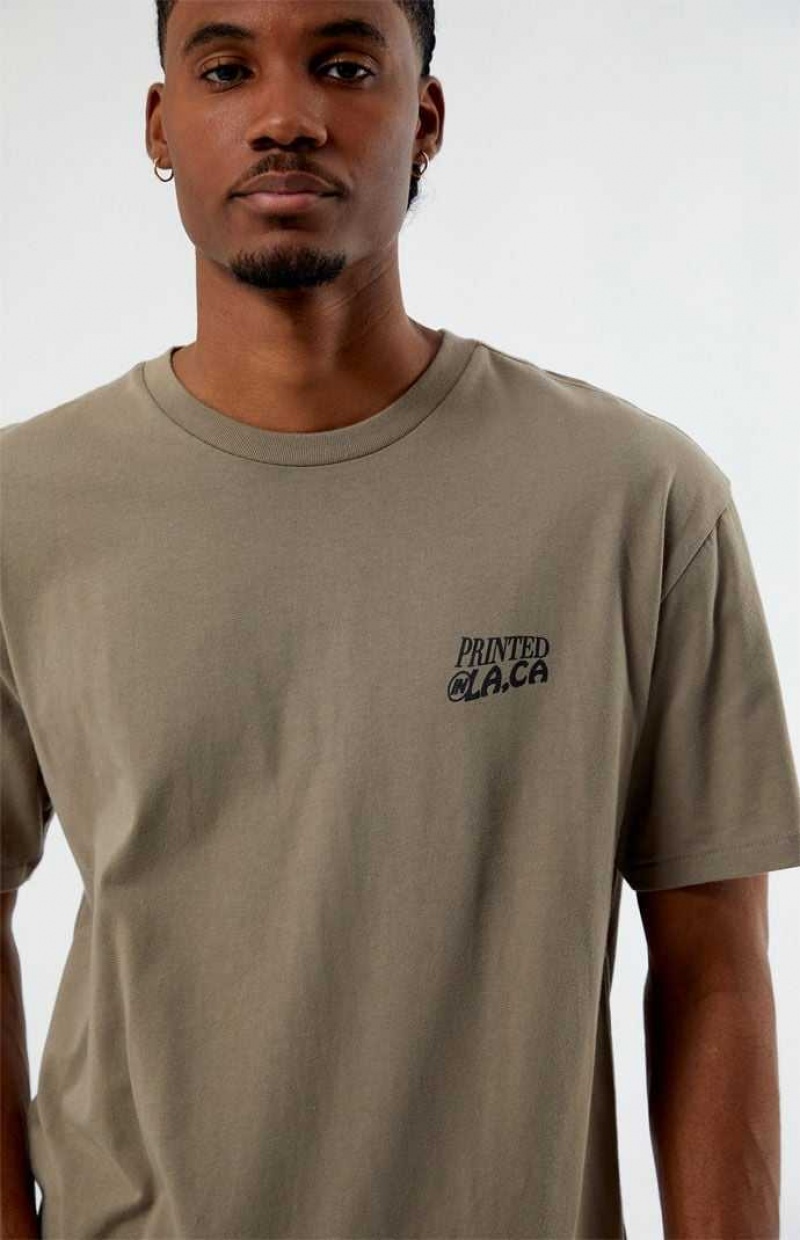 BROWN PacSun Printed In LA T-Shirt | ADQXCPT-91