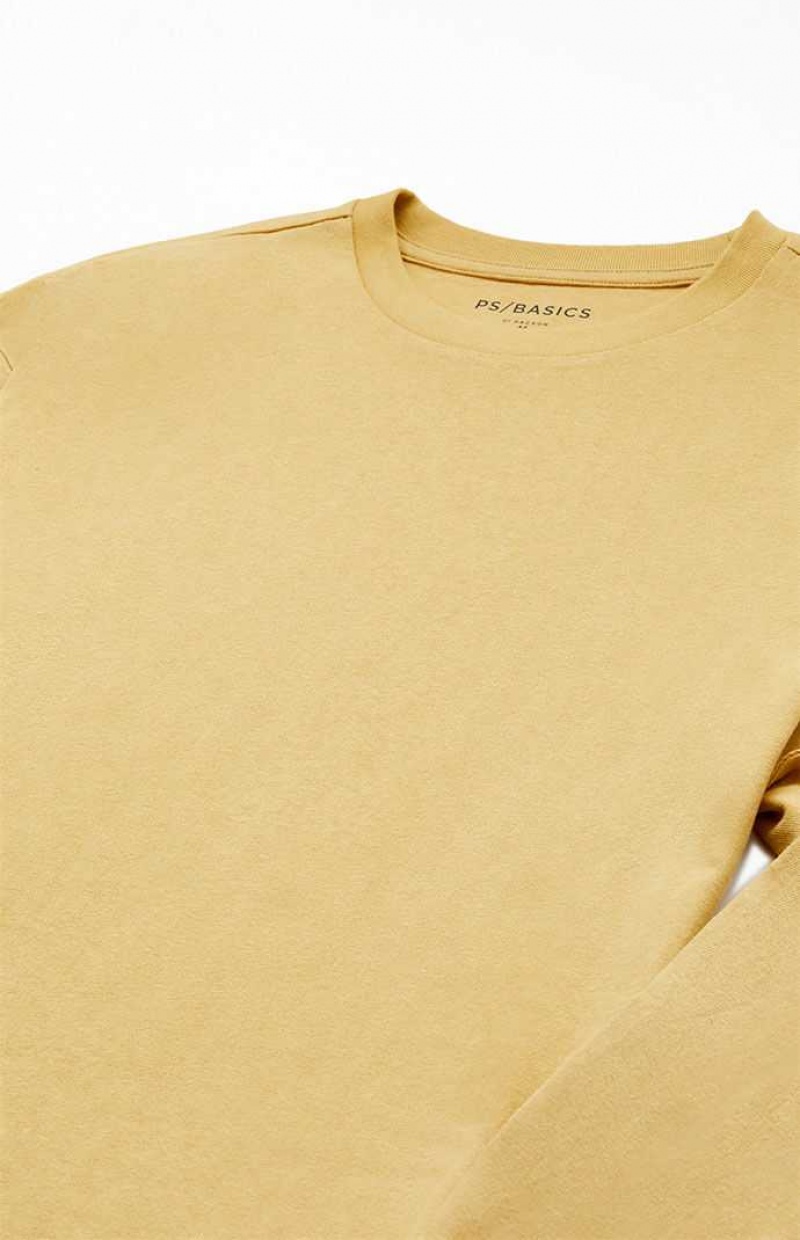 BROWN PacSun Reece Basic Long Sleeve T-Shirt | KCVNSMP-06