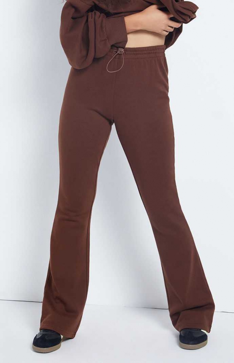 BROWN PacSun Ryan Bungee Flare Sweatpants | LTRANDY-30